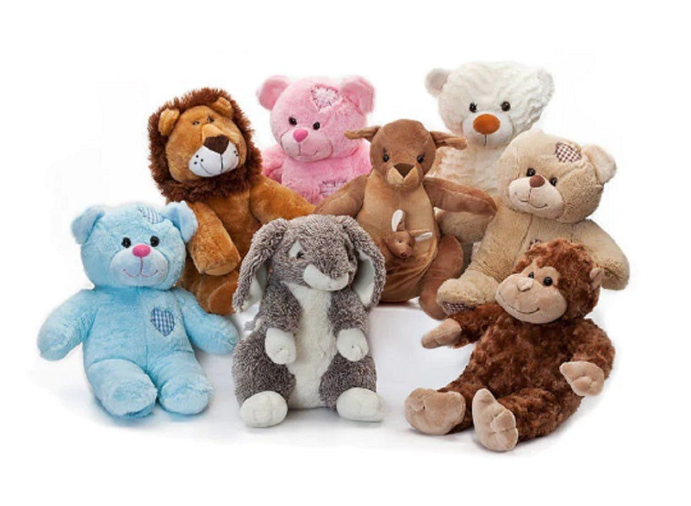 10 CUTE 8 INCH ASSORTED PLUSH UNSTUFFED ANIMAL KITS. MAKE YOUR OWN STUFFED ANIMAL PARTY