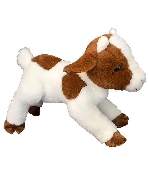 15 Inch white/brown cute BABY Goat - BeaRegards