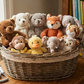 WHOLESALE LOT of 10 assorted 8" recordable animals/baby heartbeat animals each with a ten second recorder.