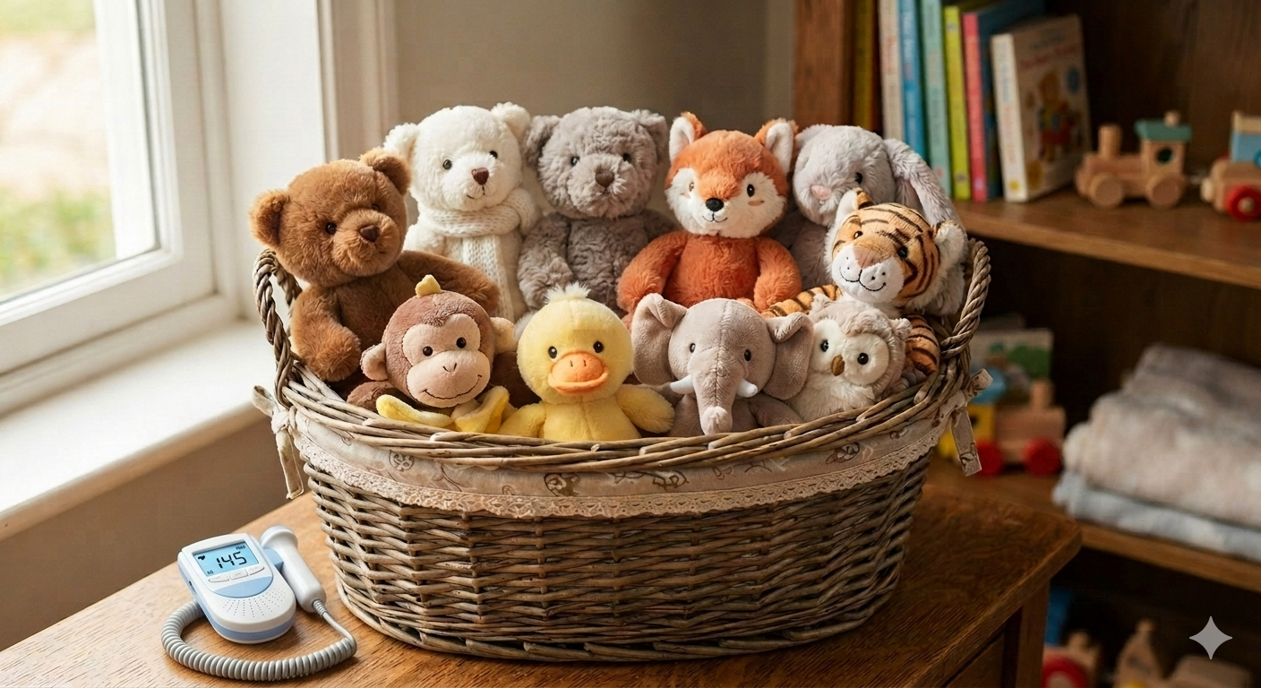 WHOLESALE LOT of 10 assorted 8" recordable animals/baby heartbeat animals each with a ten second recorder.
