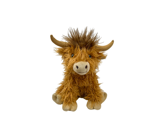 15-Inch-long hair Highland Coo Cow with 30 second digital voice recorder.