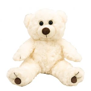 8 Inch Recordable White Curly Bear