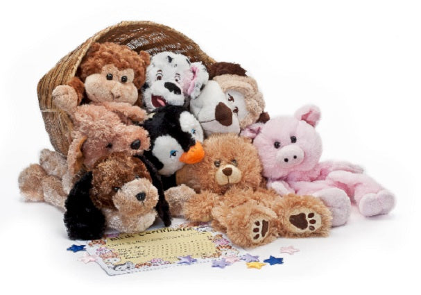 MAKE YOUR OWN STUFFED ANIMAL PARTY. 10 LARGE 15 INCH ASSORTED PLUSH UNSTUFFED ANIMAL KITS