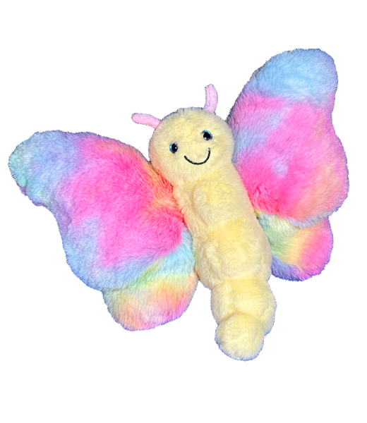 8” Recordable rainbow BUTTERFLY plush with 30 second recorder