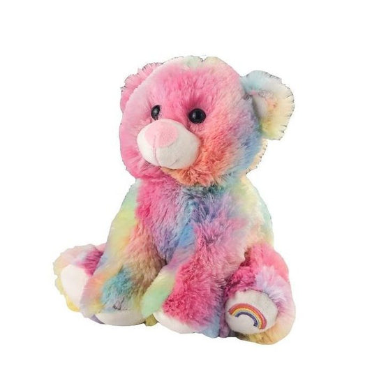 Recordable 8" RAINBOW BABY Teddy Bear for Best Wishes or Ultrasound Heartbeat [Baby Bump Gift]