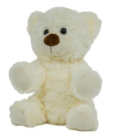 8 Inch Recordable White Curly Bear - BeaRegards