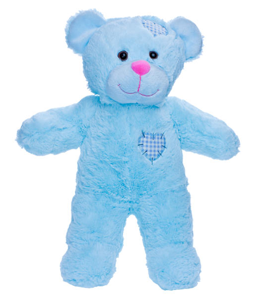 8 Inch Recordable BLUE PATCH BEAR with 30 second digital recorder - BeaRegards