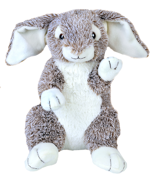 15 Inch Grey Recordable Easter Bunny Stuffed Animal - BeaRegards