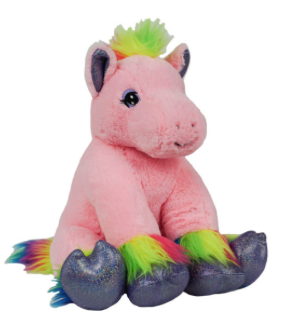 16 Inch Recordable Pink Rainbow Pony with 30 second digital recorder - BeaRegards